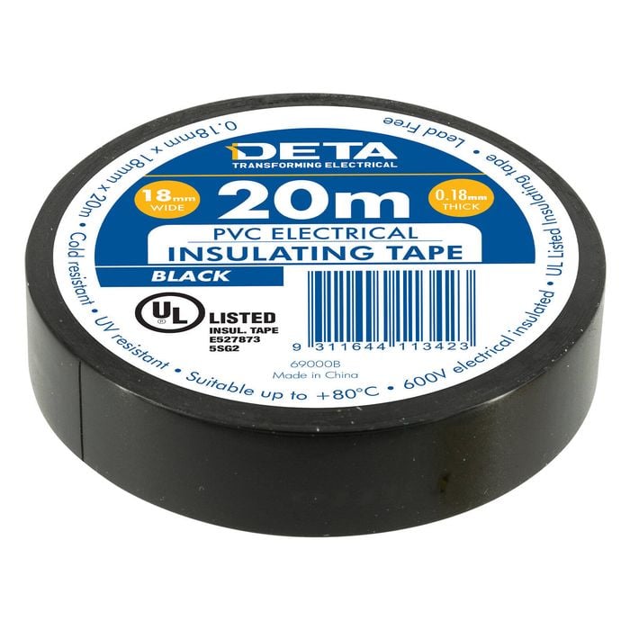 DETA 20m 18mm Black Insulation PVC Tape