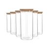 Argon Tableware Glass Storage Jars with Cork Lids - 1.5 Litre - Pack of 6