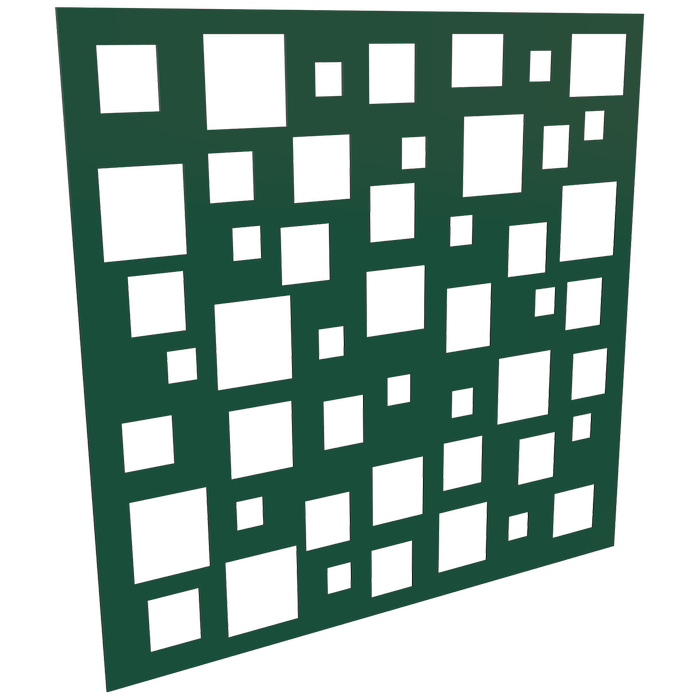 ProtectorAl 300-1200w x 300-1200h Dark Green/Gloss White Squares Unframed Composite Deco Panel