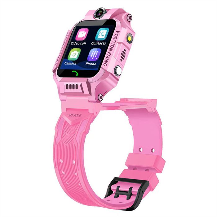 Catzon Q19 Kids Smart Watch 4G Rotating Dual Camera GPS Tracker SOS Call-Pink