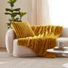 Dreamaker Chunky Embossed Fleece Throw Blanket Mustard Gold - 130 X 170cm
