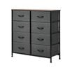 Oikiture Fabric 8 Chest of Drawers Grey