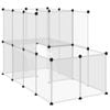 vidaXL Small Animal Cage Rabbit Hutch DIY Pet Playpen Transparent PP and Steel