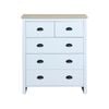 Design Square Ari Modern Chest Of 5-Drawers Tallboy Dresser Storage Cabinet - Oak & White