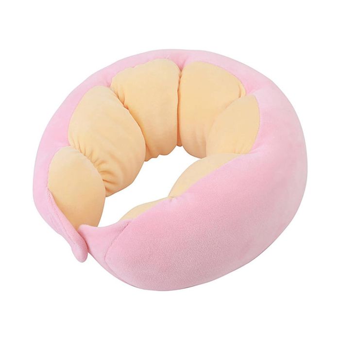 Catzon Adjustable Travel Pillow Extra-Soft Neck Support Cushion-Pink