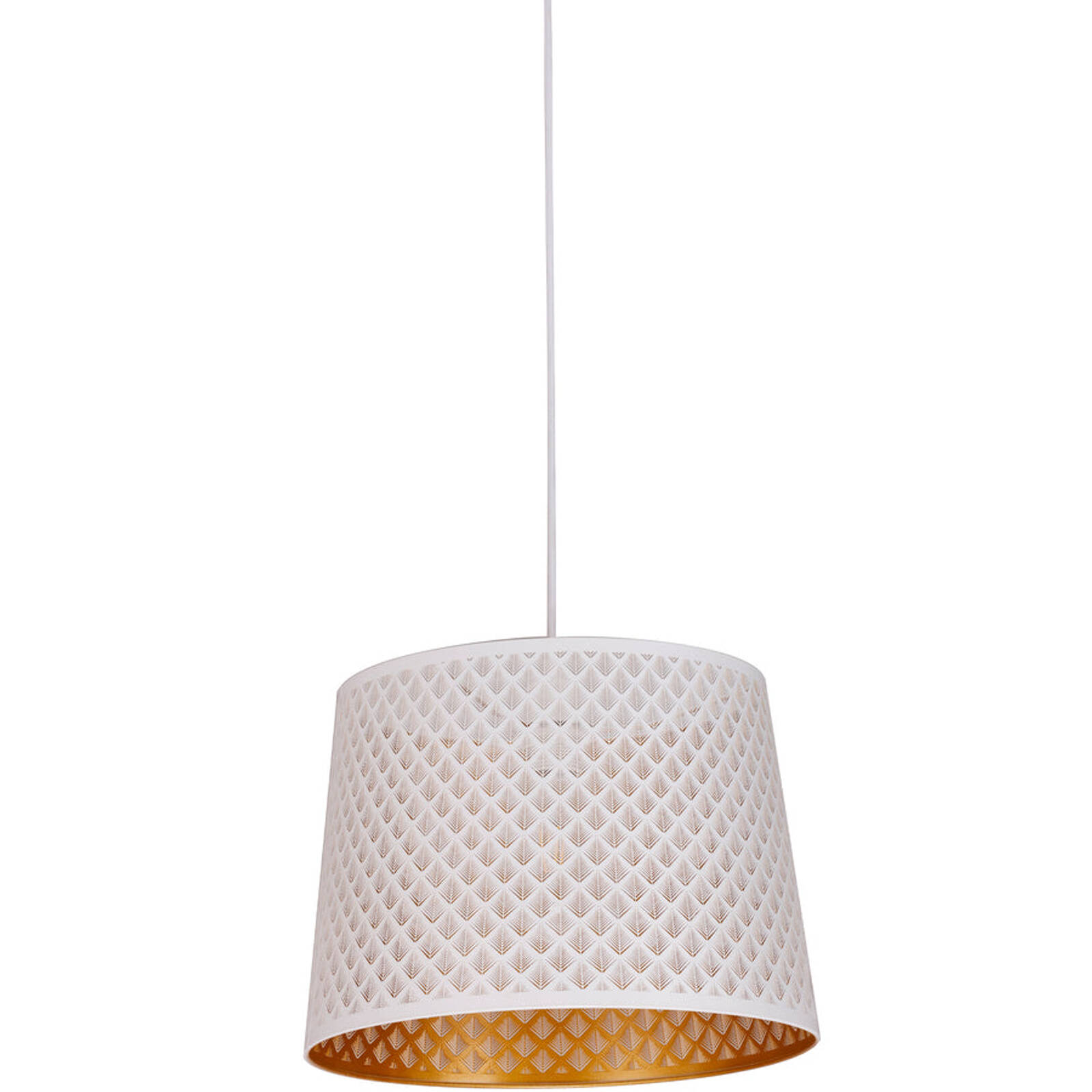 CLA Lighting Penshade Interior Slanted with Geometry Pattern Laser Cut Pendant Light White