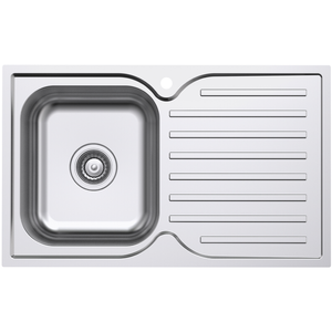 Everhard 780mm Classic Square 1TH LH Single Bowl And Drainer