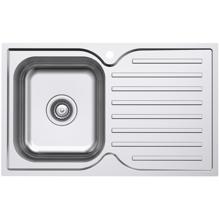 Everhard 780mm Classic Square 1TH LH Single Bowl And Drainer