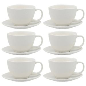 6PK Ecology Elegant Kitchenware Porcelain Haven Teacup & Saucer 270ml