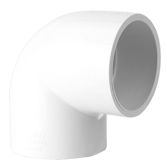 Holman 100mm 90° White PVC Pressure Elbow