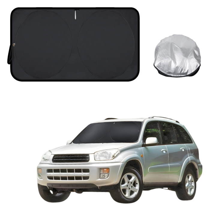 Front Windscreen Sun Shade for Toyota RAV4 1994 - 2000 4-Door (XA10) - Standard 150 x 85 cm - Black