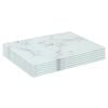 6x Glass Placemats - 30 x 20cm - Marble Effect - Dining Table Place Mats Tabletop Protector for Kitchen Worktops