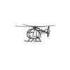 Ignite Laser Hughes OH-6 Cayuse - Light Observation Helicopter Silhouette Metal Wall Art Coated Black 23.6 inch - 60 cm