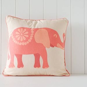 Rayell Indoor Square Cushion Elephant Pink  45x45cm
