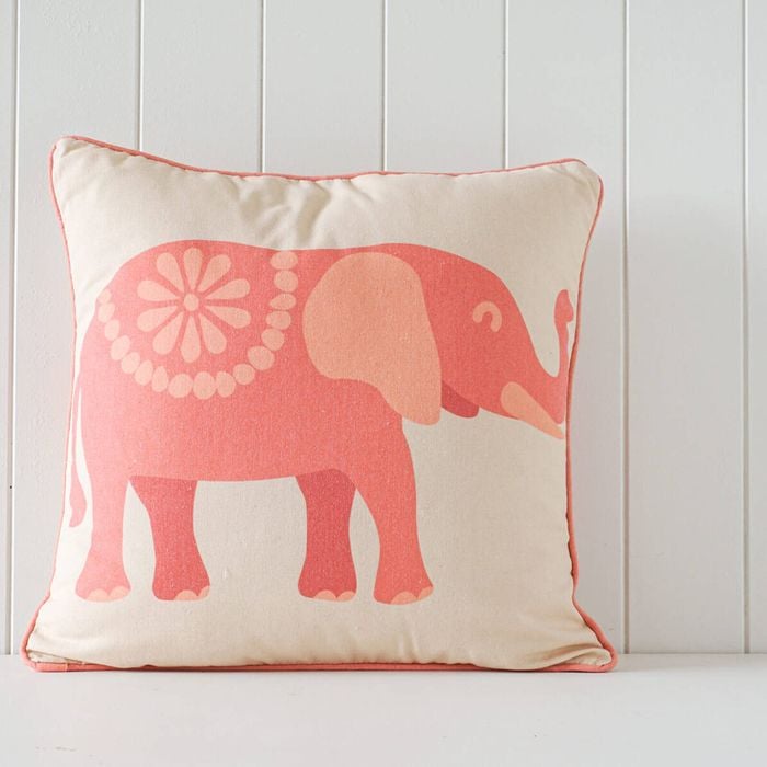 Rayell Indoor Square Cushion Elephant Pink  45x45cm