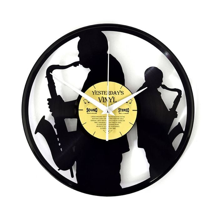 Yesterday’s Vinyl Music Lover Memorabilia Clock Sax