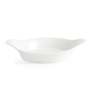 Olympia Whiteware Porcelain Round Eared Dishes 220mm Pack of 6