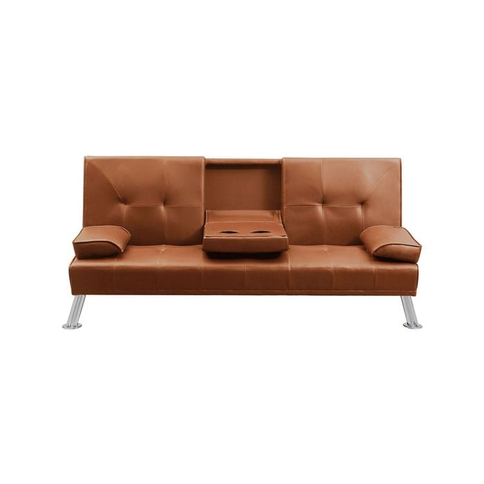 Levede Adjustable Sofa Bed Lounge 3 Seater Leather