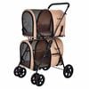 Costway 4in1 Pet Stroller Double Layer Travel Cart Beige