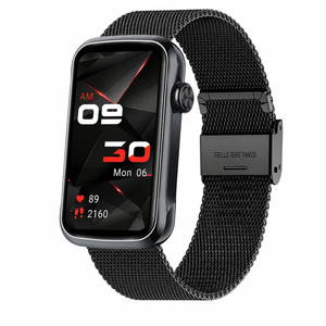 Smart Watch Fitness Tracker Heart Rate Blood Oxygen Ip68 Waterproof  For Android & Iphone Mesh Black