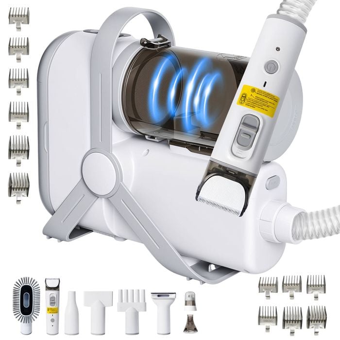 Advwin 9-in-1 Pet Vacuum & Dryer Gromming Kit 2L Adjustable Dog Grooming Kit Low Noise