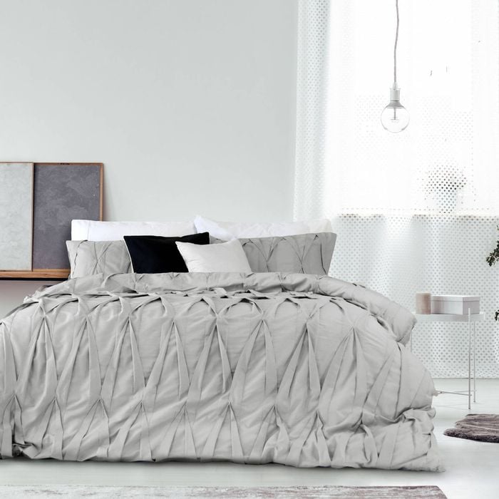 Ardor Lace Silver Embellished Quilt Cover Set Queen
