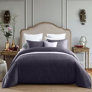 CottonMore 100% Bamboo Silk Feel Soft Doona Quilt Cover Set Charcoal Blue - King