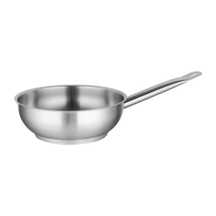 Vogue Sauté Pan Stainless Steel 200mm Commercial Kitchen Cookware