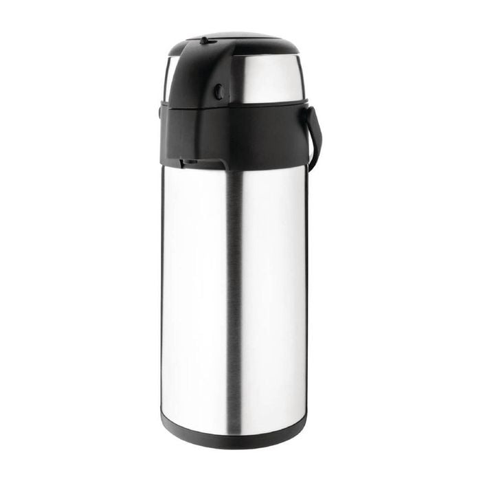 Olympia Pump Action Airpot Vacuum Insulated 5l Catering Beverage Dispenser Stainless Steel