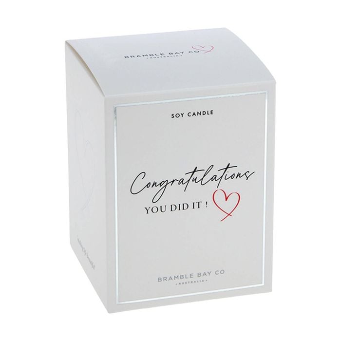 Bramble Bay Congrats You Did It Vanilla & Caramel Soy Candle Home Fragrance 300g