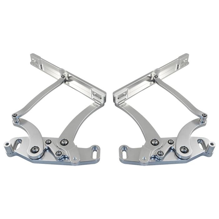 Chevy Camaro 1967 68 69 Bonnet Hinge Kit, Silver Billet Aluminium