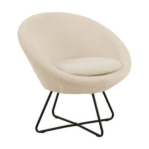 Modern Furniture CENTER 83x70cm Boucle Lounge Arm Chair - Cream