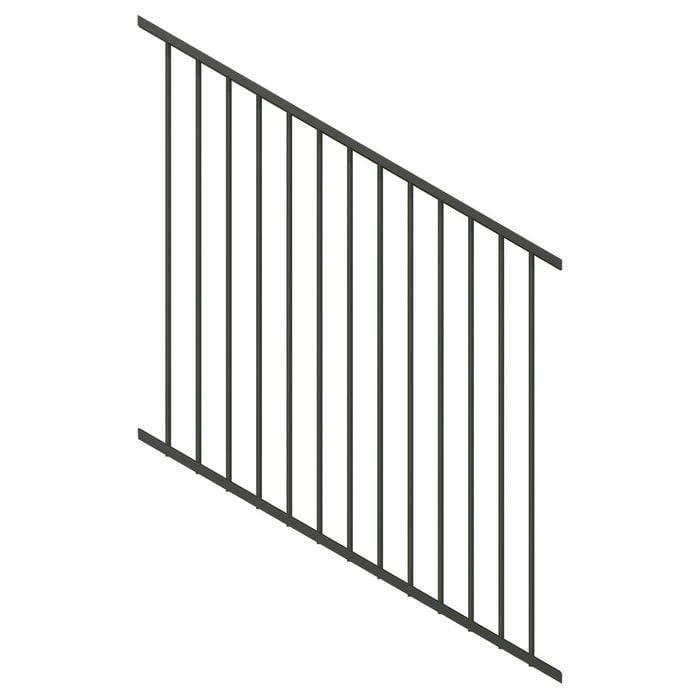 ProtectorAl 350-1200W x 1200H Woodland Grey Flat Top Pool Fence Panel Raked 16-30º