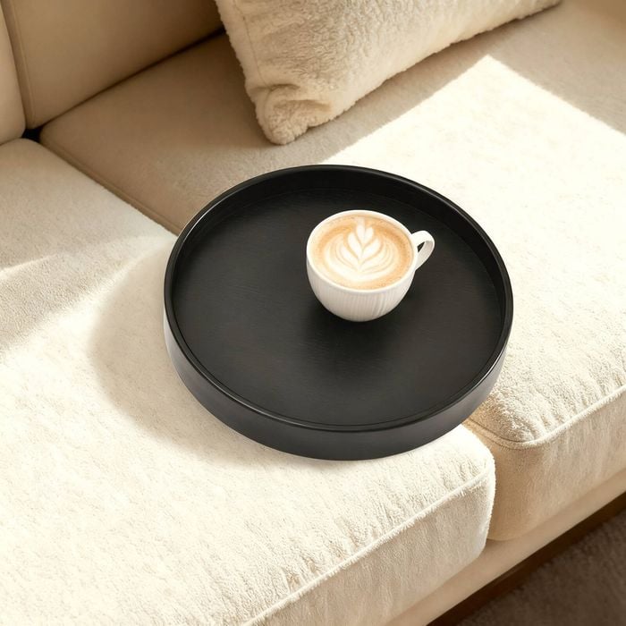 Sherwood Sofit Bamboo Sofa Tray Table Portable Couch Serving Tray - Black