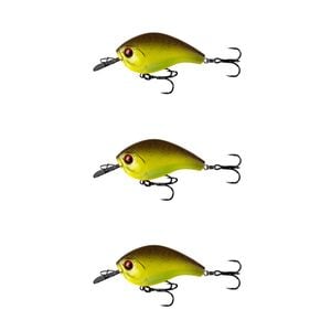 3x 13 Fishing 60mm Jabber Jaw Crankbait Fishing Lures - Chartreuse Root Beer