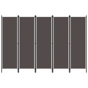 vidaXL 5-Panel Room Divider Anthracite 250cm Panel Privacy Screen Partition