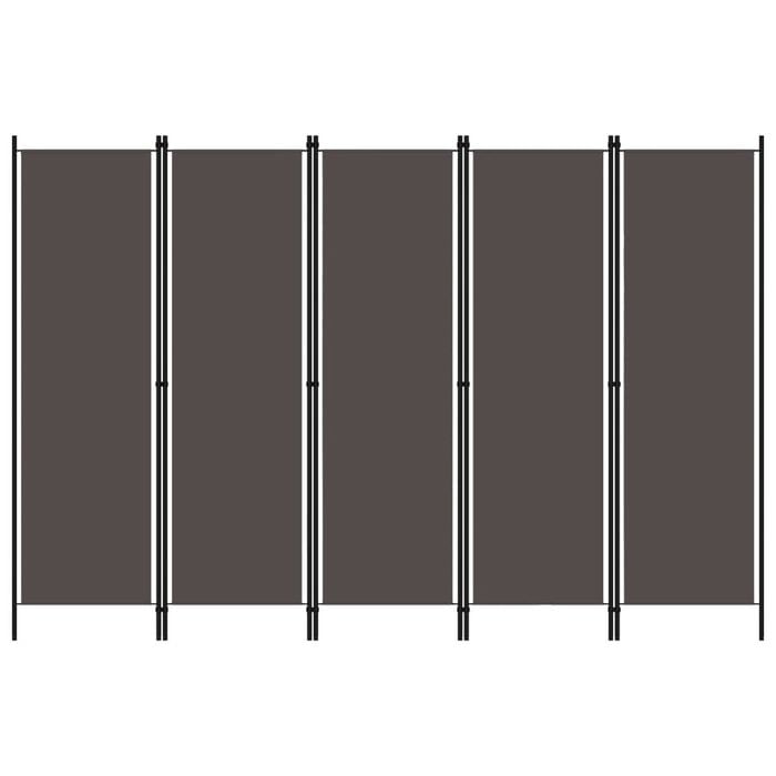 vidaXL 5-Panel Room Divider Anthracite 250cm Panel Privacy Screen Partition