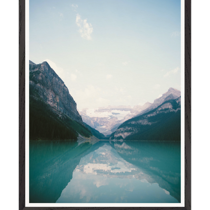 Galrie Majestic Mountain Lake Reflection - Serene Nature Art Photography Print, Black Frame, A4 21 x 30cm (8 x 12inch)