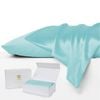 Luxor Crown AQUA Set of 2 Mulberry Silk Pillowcases