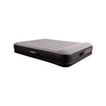 All Set Queen Size Portable Flocked Airbed Camping Mattress with Built in Electric Pump