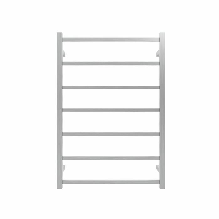 Commercial Square 7 Bar Brushed Stainless Steel PVD Heated Towel Rail
