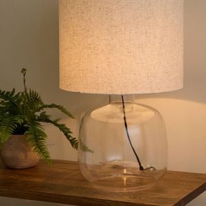 Amalfi Tobit Glass Table Lamp Clear 37x37x58cm