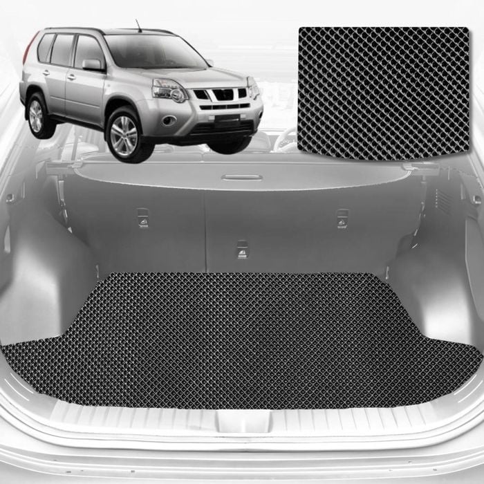 6D Diamond Car Boot Mat for Nissan X-TRAIL (T31)2007-2014-Cargo Mat-Black-Outback GT