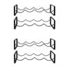 2PK Bartender Steel 2-Tier 8-Bottle Stackable Wine Rack - Black