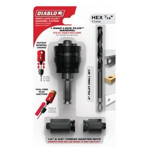 Diablo 7/16" Snap-Lock Plus Hole Saw Mandrel System Including Bit & Nuts