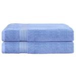 Timeless Living 2 Pack Bath Sheets Set Cotton Extra Large Towel Blue