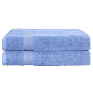 Timeless Living 2 Pack Bath Sheets Set Cotton Extra Large Towel Blue