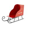 Costway Metal Christmas Santa Sleigh Basket Cart Xmas Storage-Red