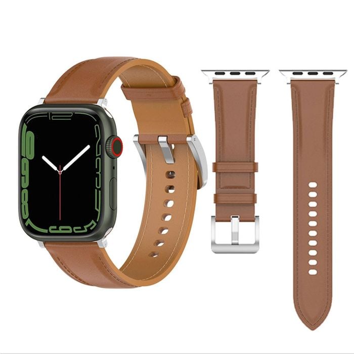 Leather Soft Band Strap For Apple Watch Series 7 6 5 4 3 2 1 SE Sport 42mm 44mm 45mm Brown