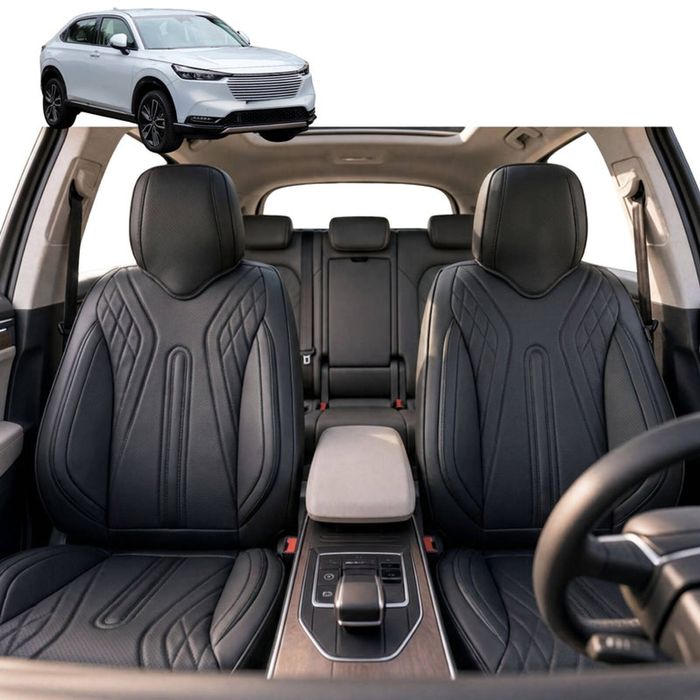 Australian Goose Front Seat Covers for Honda HR-V 1998 - 2006 (4 door) - PU Leather, Black (2pc)